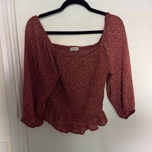 Women's Red Floral Top